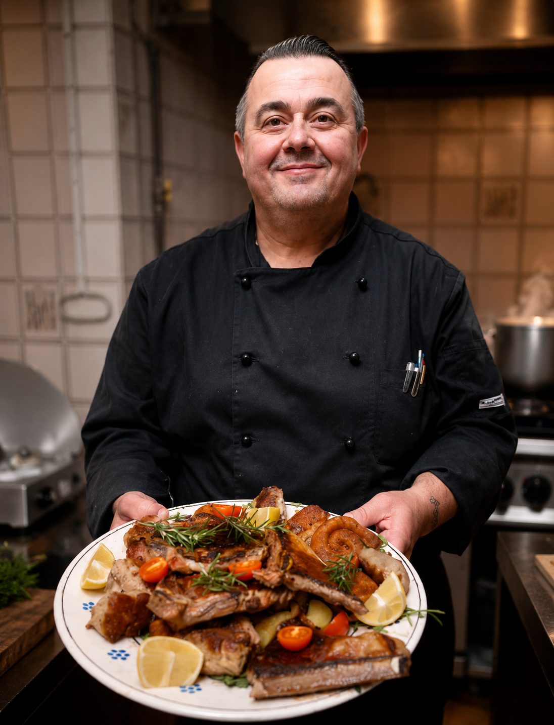 Chef Tommaso Ciraci in cucina